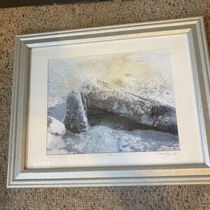 VTG Original Or Art Print? Beach Zen 5/25/09 Signed Frame Print Spraying Paint